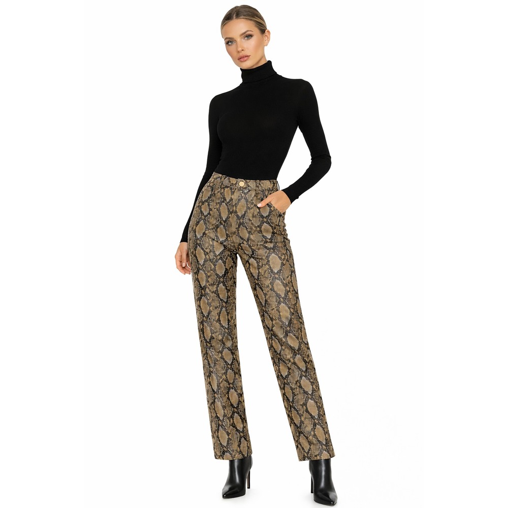 ASOS Snake Print Pants Womens‎ 28x32 High Rise Straight Leg 100% Cotton